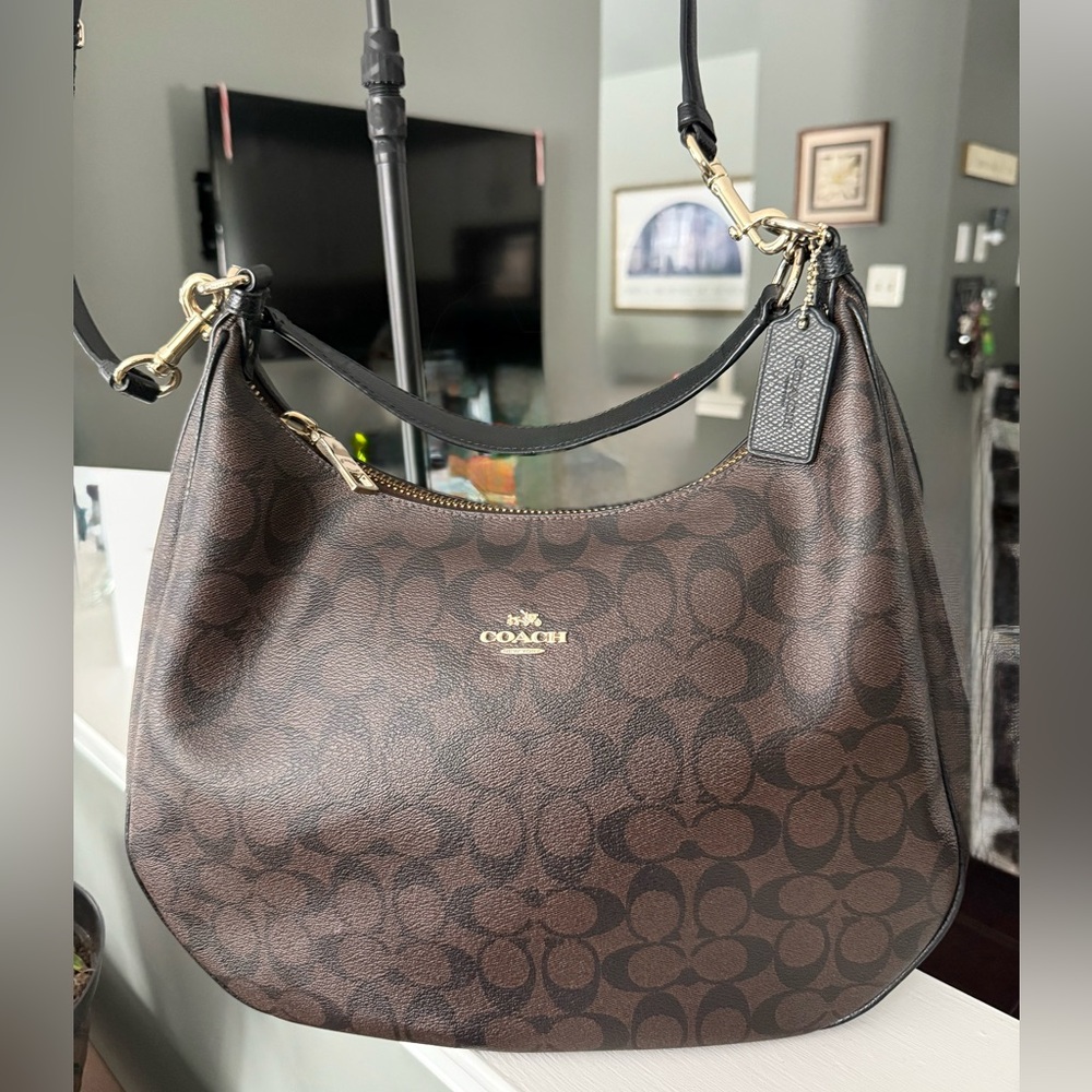 Coach Dark Brown Signature Hobo Bag - Picture 6 of 7